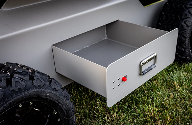 Knack offset smoker pull-out drawer