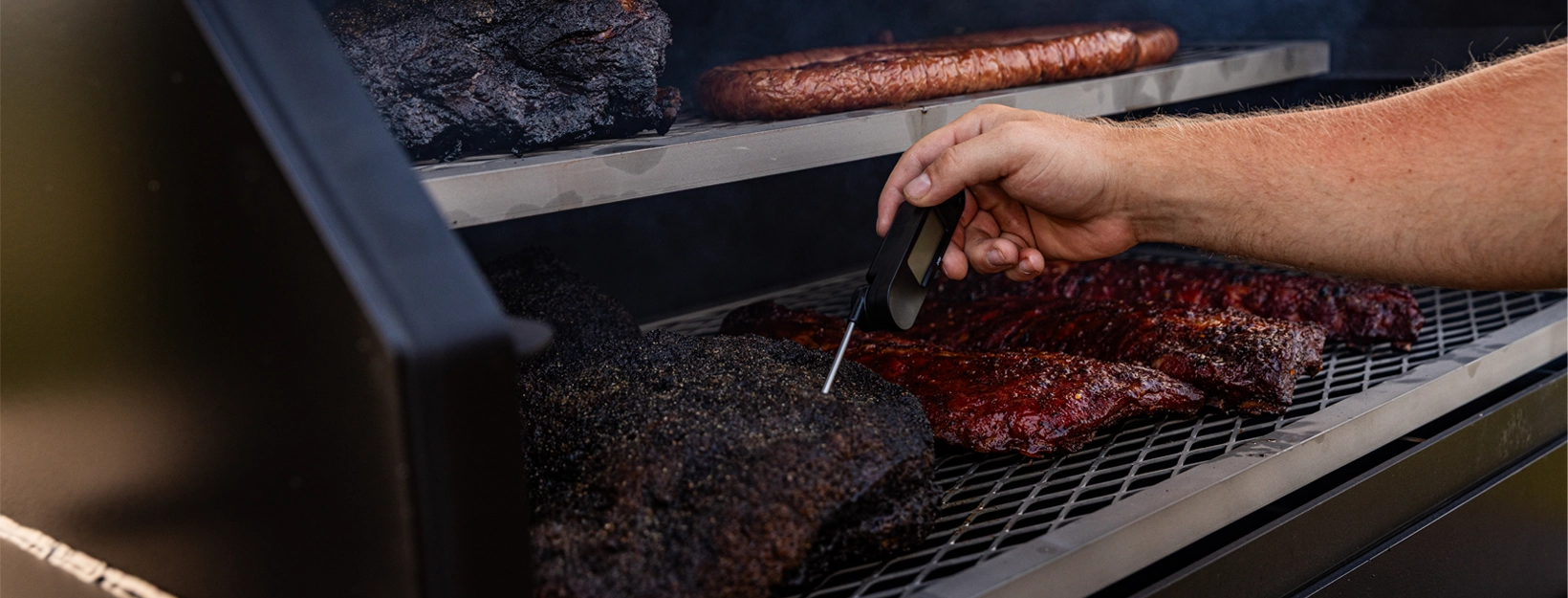 Checking meat temperature